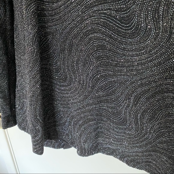 Beautiful two piece sparkling black long sleeve blouse - Picture 6 of 11